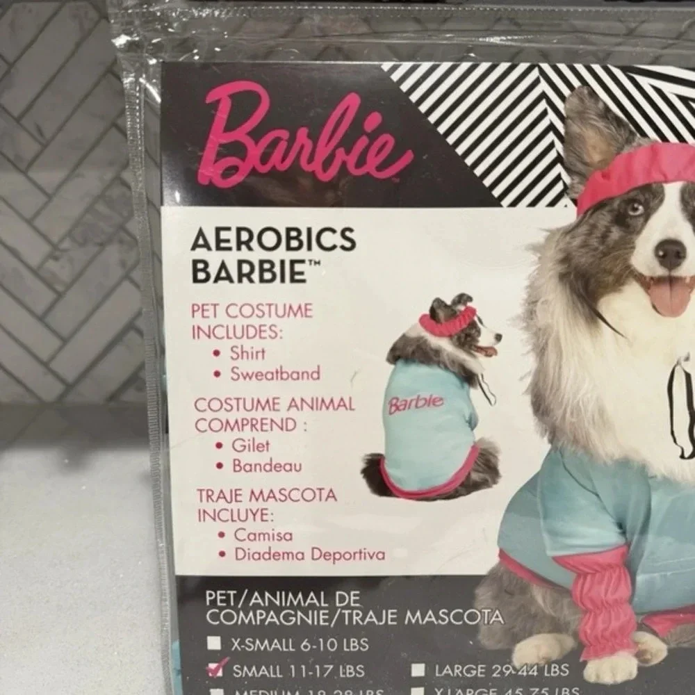 Barbie Aerobics Dog Costume Small 11-17 Lbs Halloween Party Pet Outfit NEW 2 Pcs
